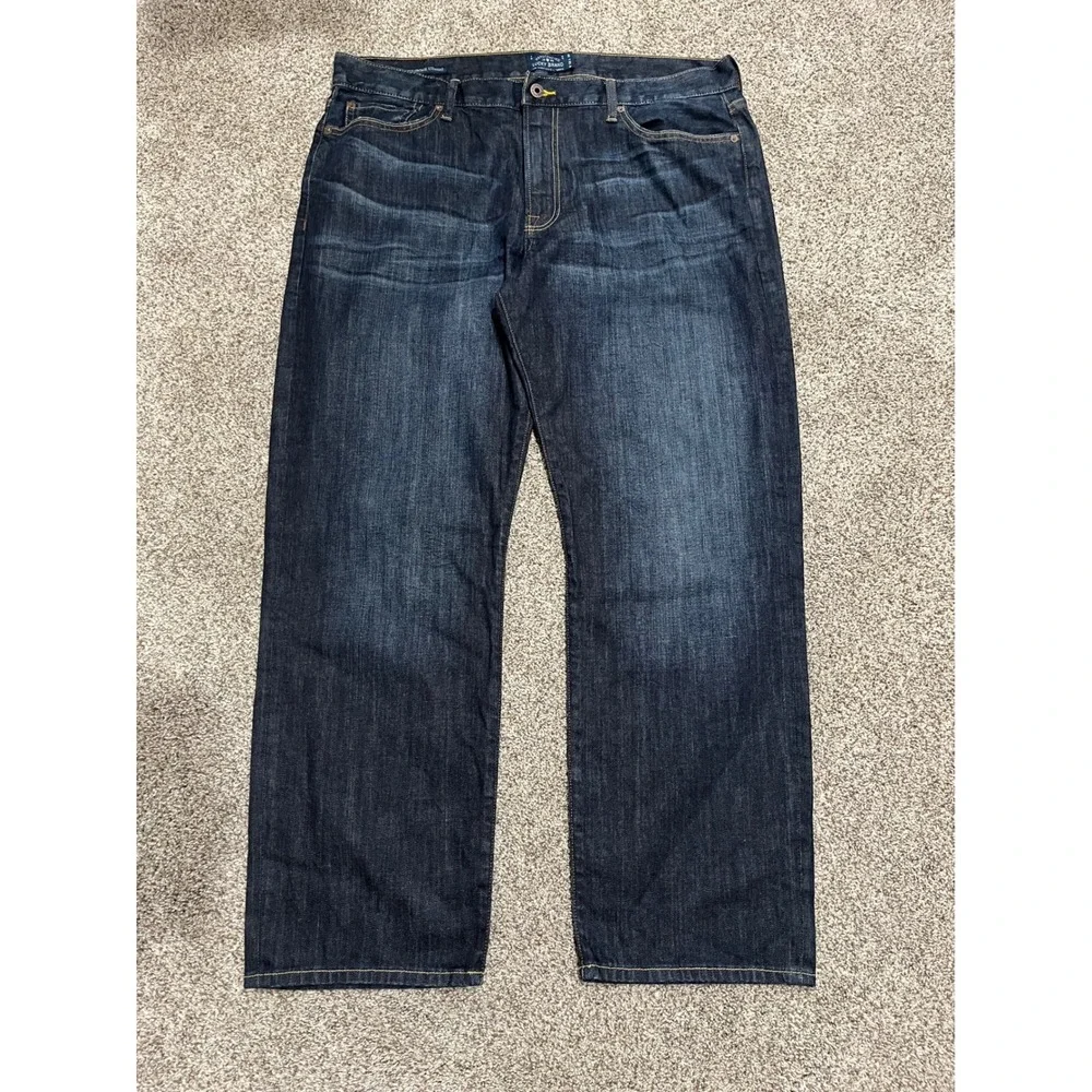 Lucky Brand 363 Vintage Straight Jeans Mens 38x30 Dark Wash Indigo Denim